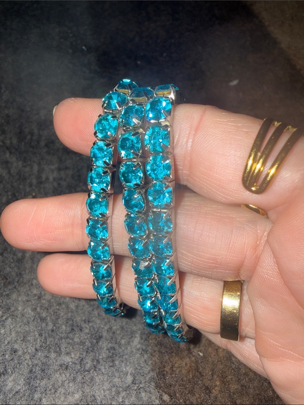 Crystal Tennis Bracelet - Turquoise Blue